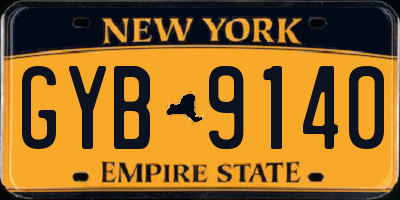 NY license plate GYB9140