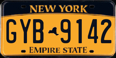 NY license plate GYB9142