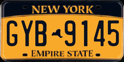 NY license plate GYB9145
