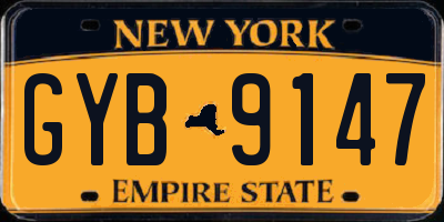NY license plate GYB9147