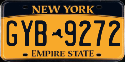 NY license plate GYB9272