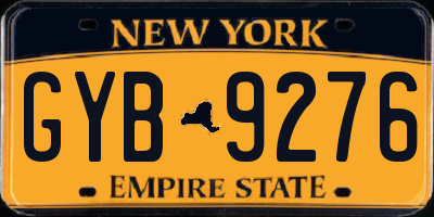 NY license plate GYB9276