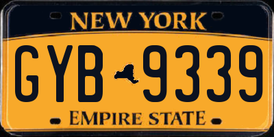 NY license plate GYB9339