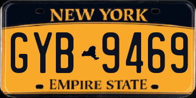 NY license plate GYB9469