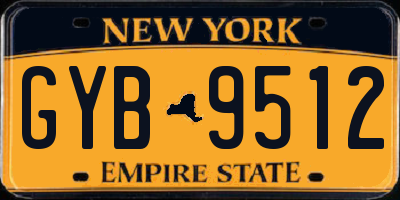 NY license plate GYB9512