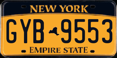 NY license plate GYB9553