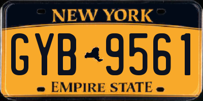 NY license plate GYB9561