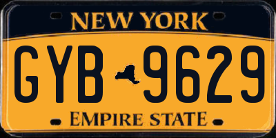 NY license plate GYB9629