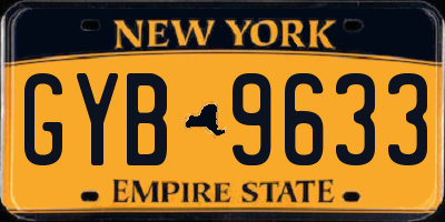 NY license plate GYB9633
