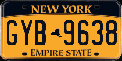 NY license plate GYB9638