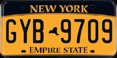 NY license plate GYB9709