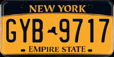 NY license plate GYB9717