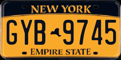 NY license plate GYB9745