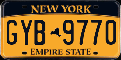NY license plate GYB9770