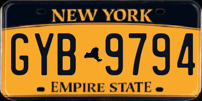 NY license plate GYB9794