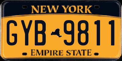NY license plate GYB9811