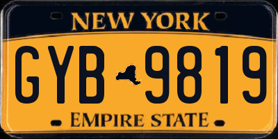 NY license plate GYB9819