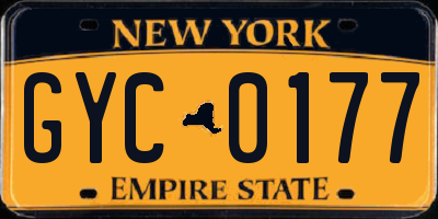 NY license plate GYC0177