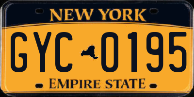 NY license plate GYC0195