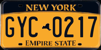 NY license plate GYC0217