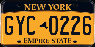 NY license plate GYC0226