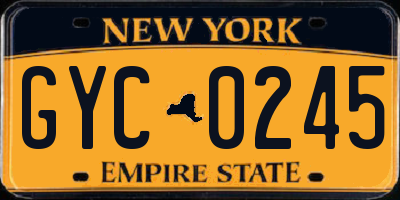 NY license plate GYC0245