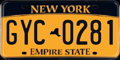 NY license plate GYC0281