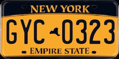 NY license plate GYC0323