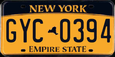 NY license plate GYC0394