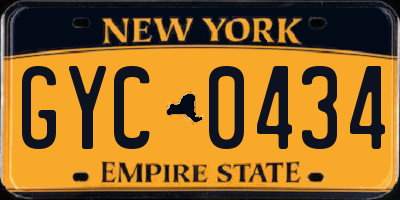 NY license plate GYC0434