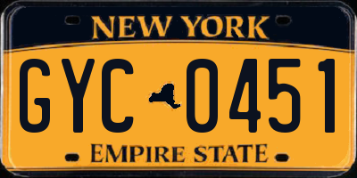 NY license plate GYC0451