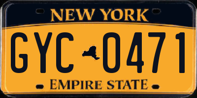 NY license plate GYC0471