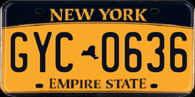 NY license plate GYC0636