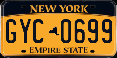 NY license plate GYC0699