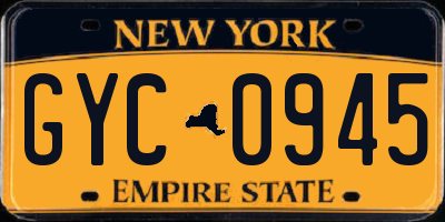 NY license plate GYC0945