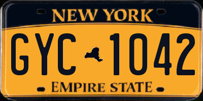 NY license plate GYC1042