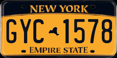 NY license plate GYC1578