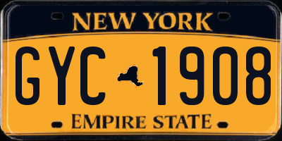 NY license plate GYC1908