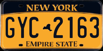 NY license plate GYC2163