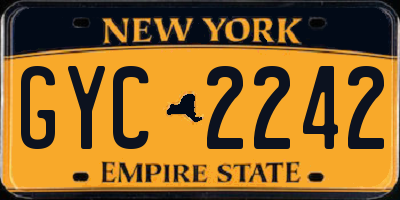 NY license plate GYC2242