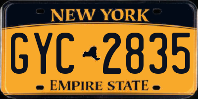 NY license plate GYC2835