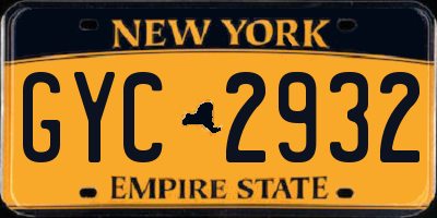 NY license plate GYC2932