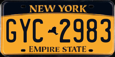 NY license plate GYC2983
