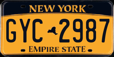 NY license plate GYC2987