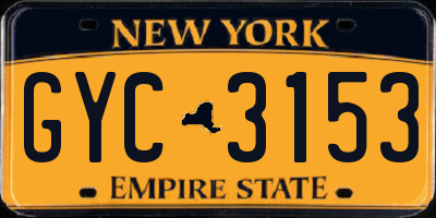 NY license plate GYC3153