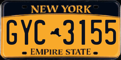 NY license plate GYC3155