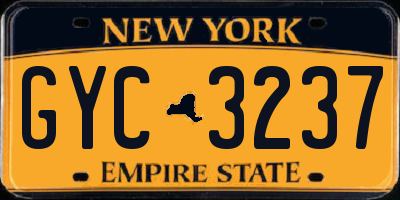 NY license plate GYC3237