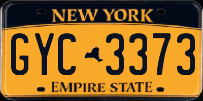 NY license plate GYC3373