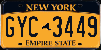 NY license plate GYC3449