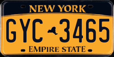 NY license plate GYC3465